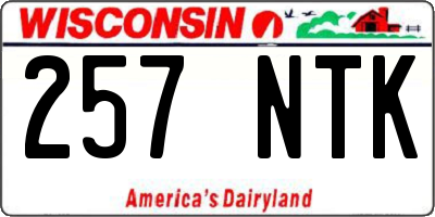 WI license plate 257NTK