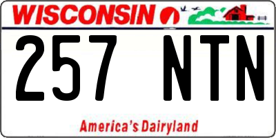 WI license plate 257NTN
