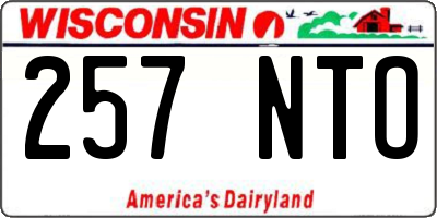 WI license plate 257NTO
