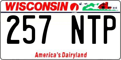 WI license plate 257NTP