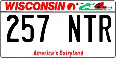 WI license plate 257NTR