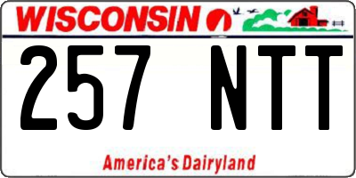 WI license plate 257NTT