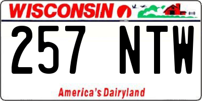 WI license plate 257NTW