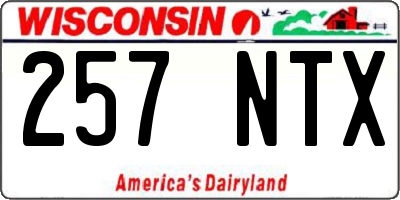WI license plate 257NTX