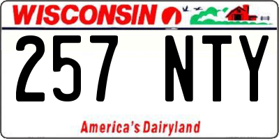 WI license plate 257NTY