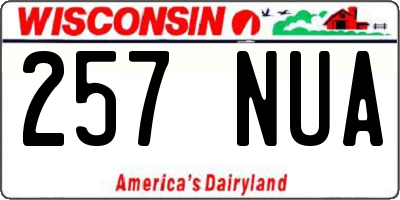 WI license plate 257NUA