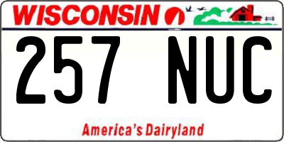 WI license plate 257NUC