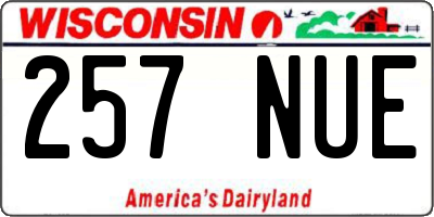 WI license plate 257NUE
