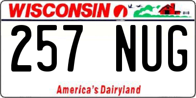 WI license plate 257NUG