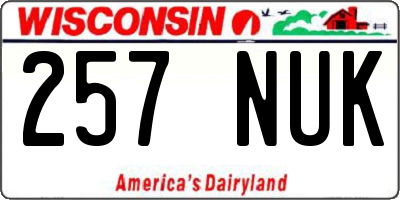 WI license plate 257NUK