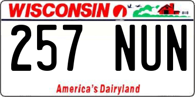 WI license plate 257NUN