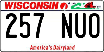 WI license plate 257NUO