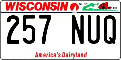 WI license plate 257NUQ