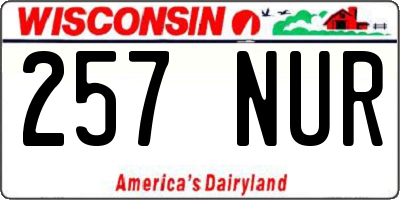 WI license plate 257NUR