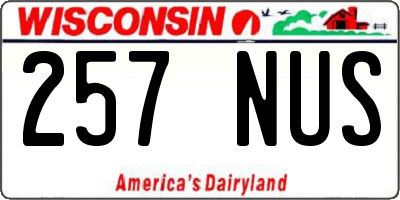 WI license plate 257NUS