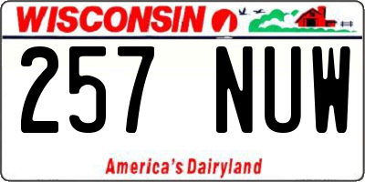 WI license plate 257NUW