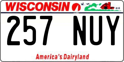WI license plate 257NUY