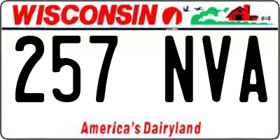 WI license plate 257NVA