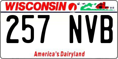 WI license plate 257NVB