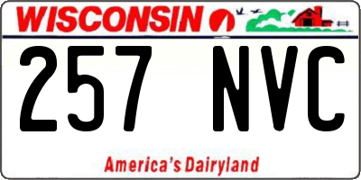 WI license plate 257NVC