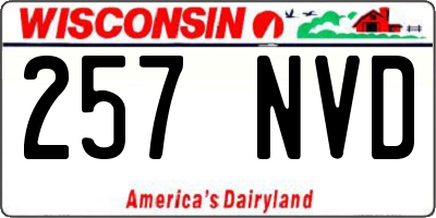 WI license plate 257NVD
