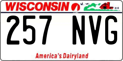 WI license plate 257NVG