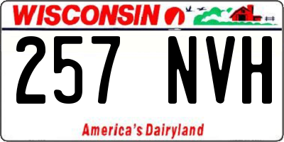 WI license plate 257NVH