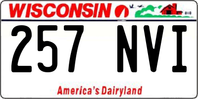 WI license plate 257NVI