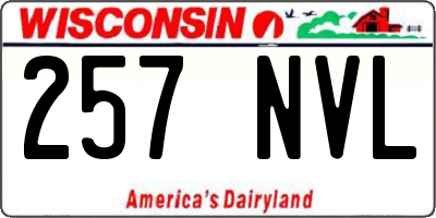 WI license plate 257NVL