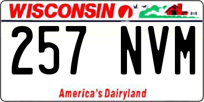 WI license plate 257NVM