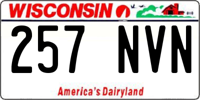 WI license plate 257NVN