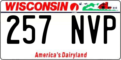 WI license plate 257NVP