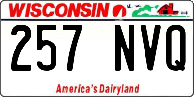 WI license plate 257NVQ