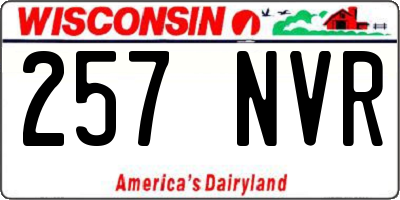 WI license plate 257NVR