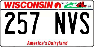 WI license plate 257NVS