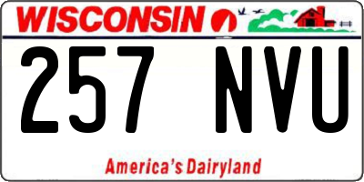 WI license plate 257NVU