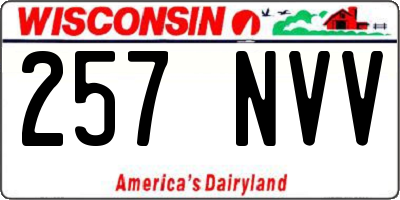 WI license plate 257NVV
