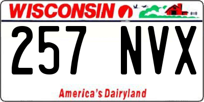 WI license plate 257NVX
