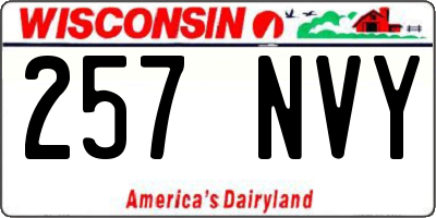 WI license plate 257NVY