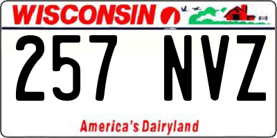 WI license plate 257NVZ