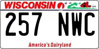 WI license plate 257NWC