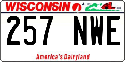 WI license plate 257NWE