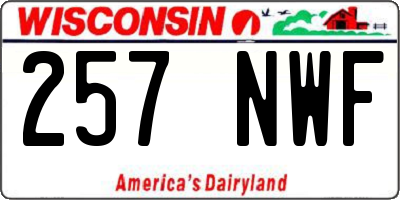 WI license plate 257NWF