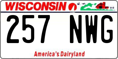 WI license plate 257NWG