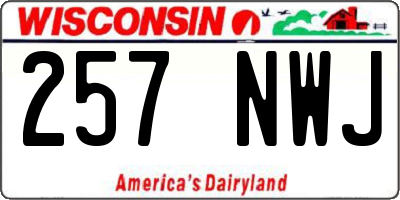 WI license plate 257NWJ