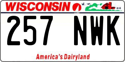 WI license plate 257NWK