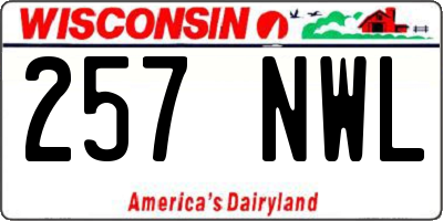 WI license plate 257NWL
