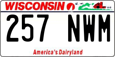 WI license plate 257NWM