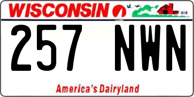 WI license plate 257NWN