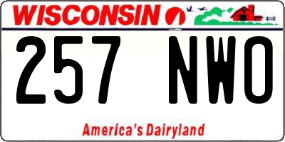 WI license plate 257NWO